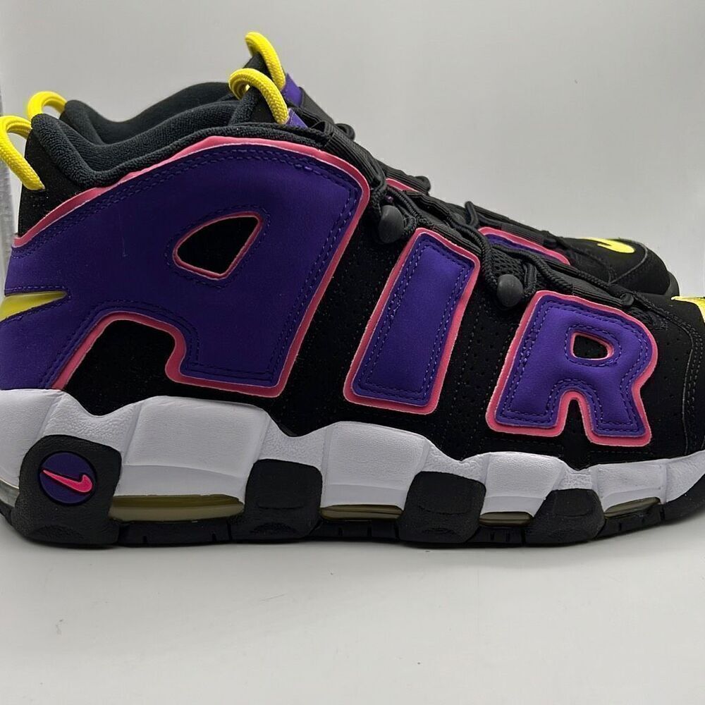 Nike Air More Uptempo '96-Black/Court‎ Purple/Hyper Pink/Multi-NWB-Men 11.5